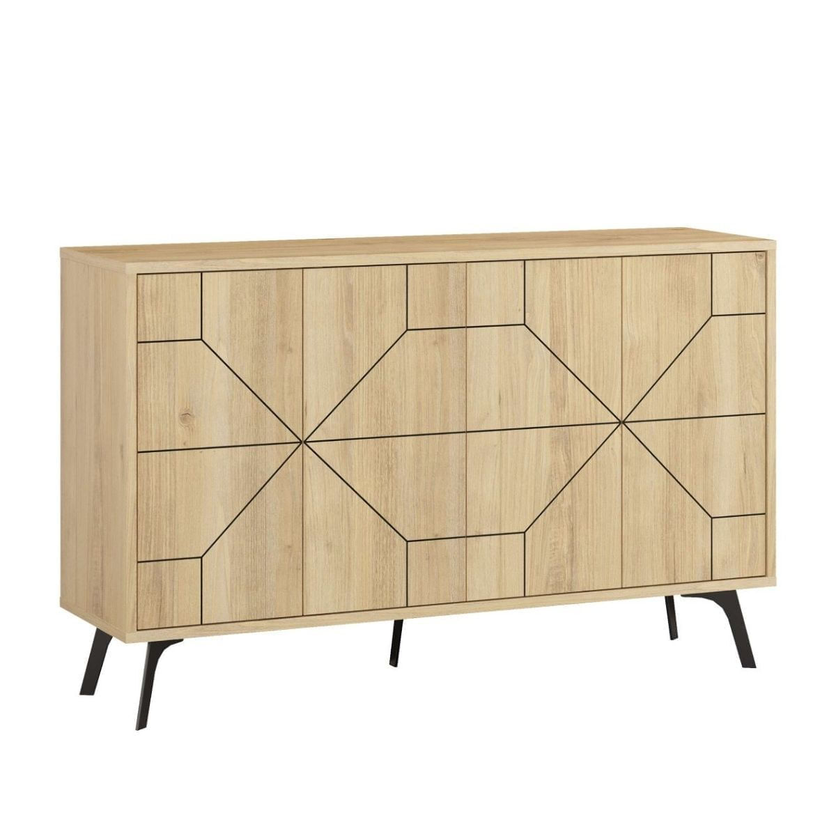 Aparador dune 4 puertas roble 77,4x123x43 cm
