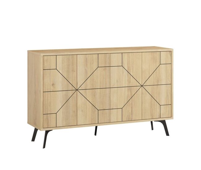 Aparador dune 4 puertas roble 77,4x123x43 cm