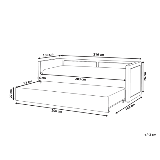 Cama gavetão Bombazine MIMIZAN 90 x 200 cm Rosa