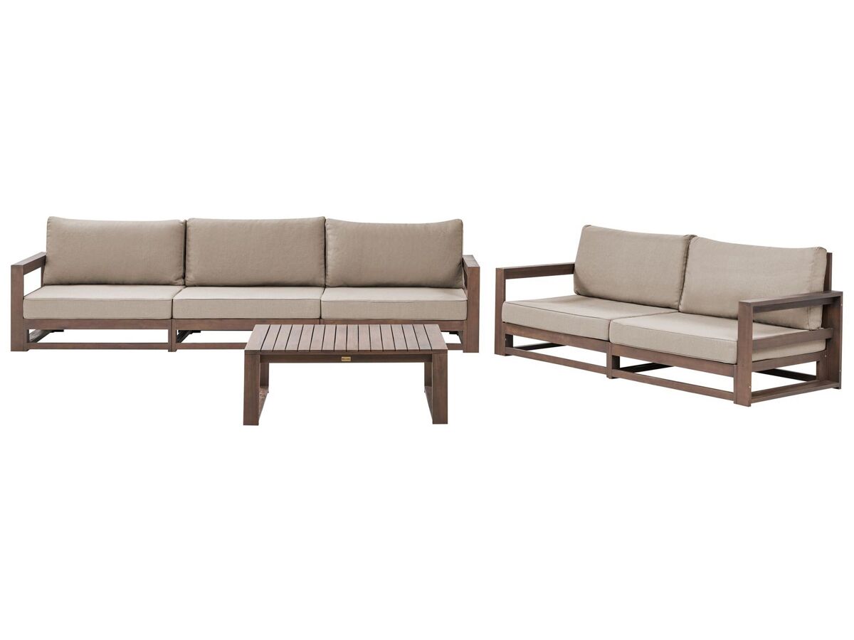 Beliani Conjunto de jardín Madera de acacia con certificado FSC® TIMOR