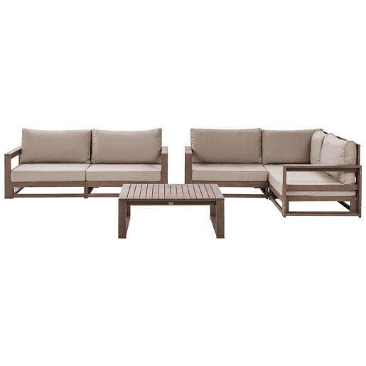 Conjunto de jardim com mesa 4 lugares TIMOR Madeira de Acácia certificada Castanho escuro
