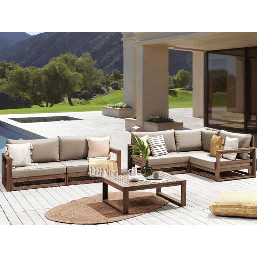 Conjunto de jardim com mesa 4 lugares TIMOR Madeira de Acácia certificada Castanho escuro