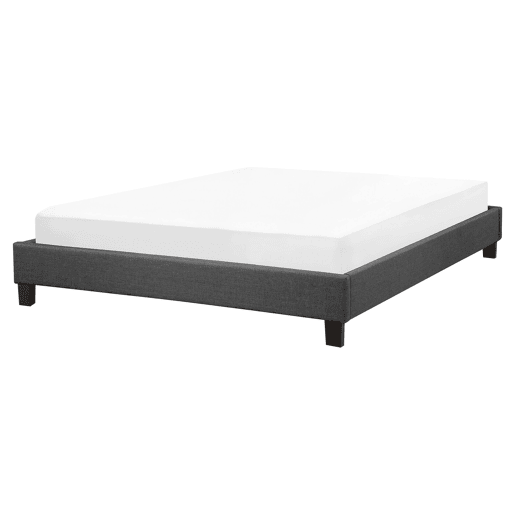 Cama sem cabeceira Tecido ROANNE 160 x 200 cm Cinzento