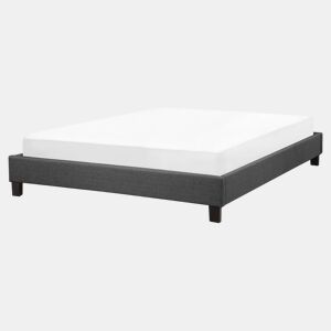 Cama sem cabeceira Tecido ROANNE 160 x 200 cm Cinzento