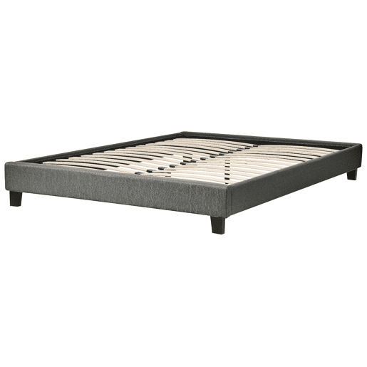 Cama sem cabeceira Tecido ROANNE 160 x 200 cm Cinzento