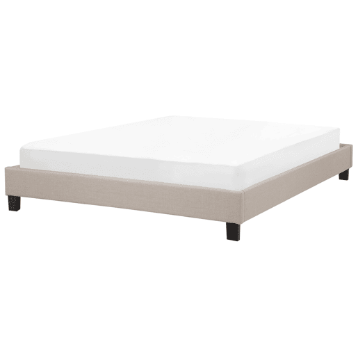 Cama sem cabeceira Tecido ROANNE 180 x 200 cm Creme