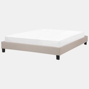 Cama sem cabeceira Tecido ROANNE 180 x 200 cm Creme