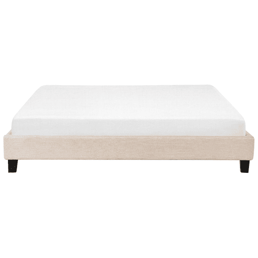 Cama sem cabeceira Tecido ROANNE 180 x 200 cm Creme