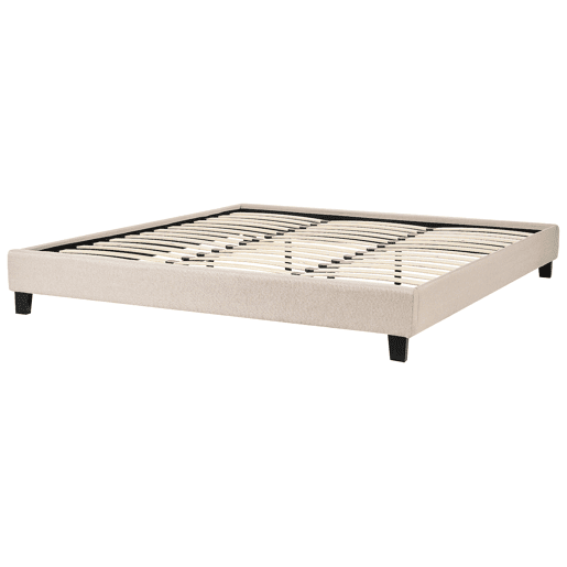 Cama sem cabeceira Tecido ROANNE 180 x 200 cm Creme