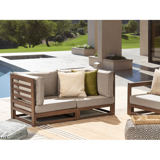 Sofá de jardim 2 lugares TRANI Madeira de Acácia certificada Castanho escuro