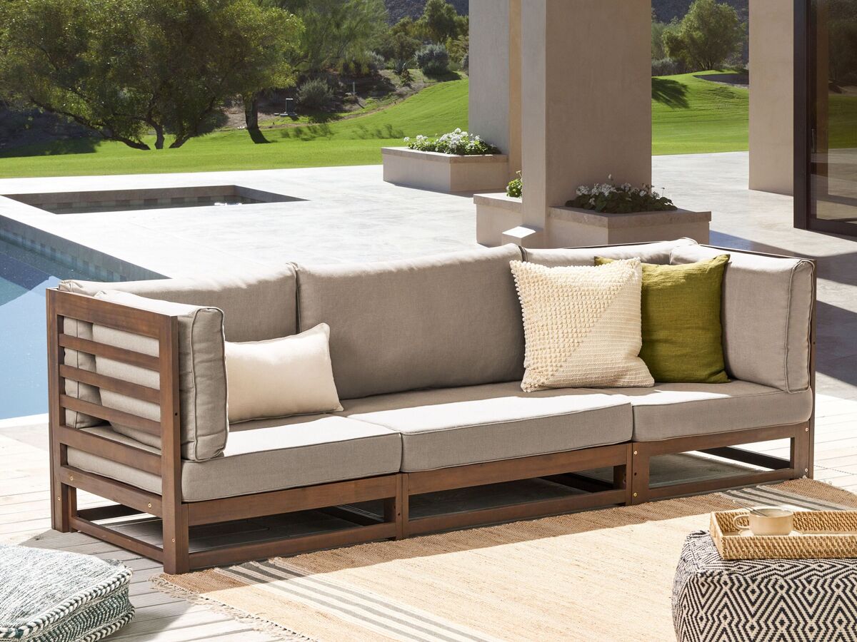 Beliani Sofá de jardín Madera de acacia con certificado FSC® TRANI