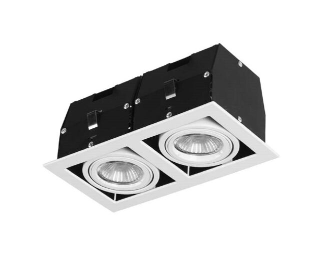 Forlight downlight ip23 cardan double gu10/g5,3 100w blanco