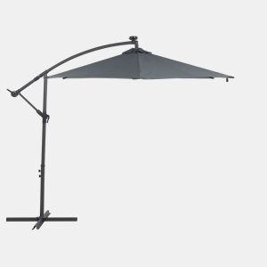 Guarda-sol sem abas LED 285 cm CORVAL Cinzento grafite