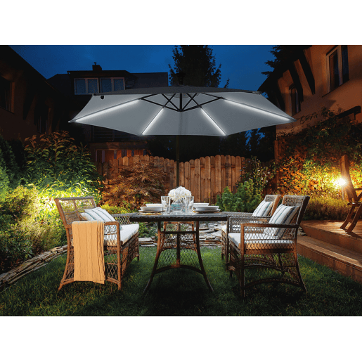 Guarda-sol sem abas LED 285 cm CORVAL Cinzento grafite Guarda-sol sem abas LED 285 cm CORVAL Cinzento grafite