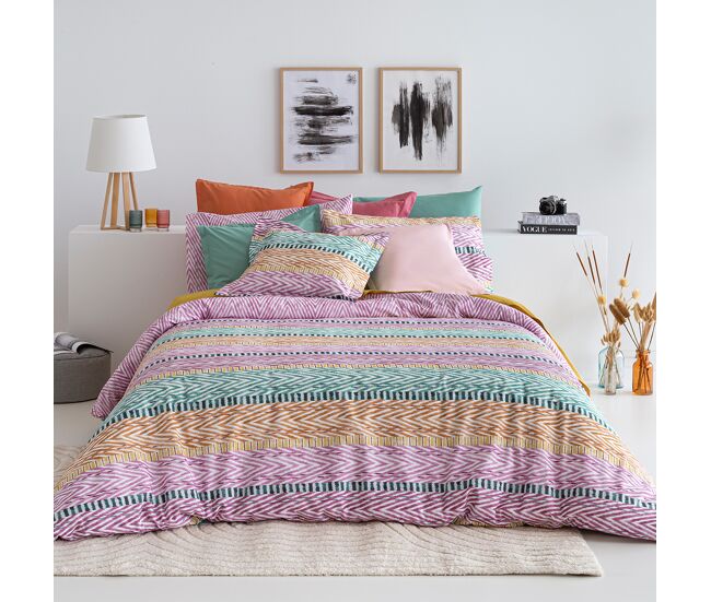 Funda nórdica reversible de algodón addison a-b 140x200 cm multicolor