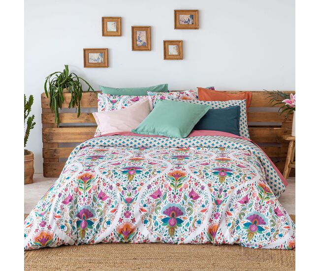 Funda nórdica reversible de algodón shire a-b 200x200 cm multicolor