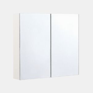 Móvel de casa de banho suspenso com espelho NAVARRA 80 cm 70 cm Branco