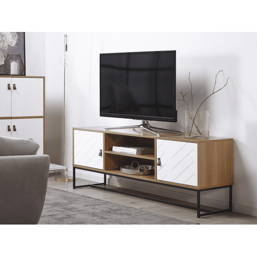 Móvel de TV NUEVA Castanho claroBranco