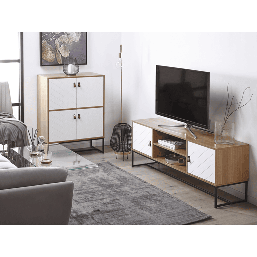 Móvel de TV NUEVA Castanho claroBranco