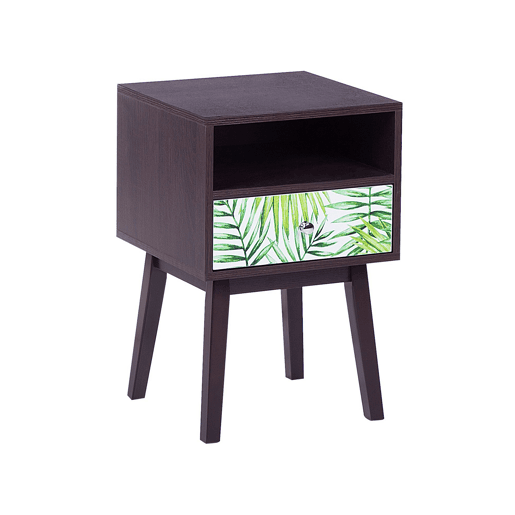 Mesa de cabeceira com gaveta RODES Castanho escuro