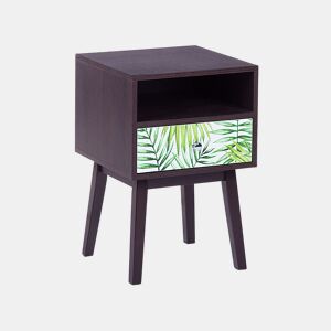Mesa de cabeceira com gaveta RODES Castanho escuro