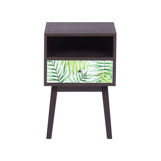 Mesa de cabeceira com gaveta RODES Castanho escuro