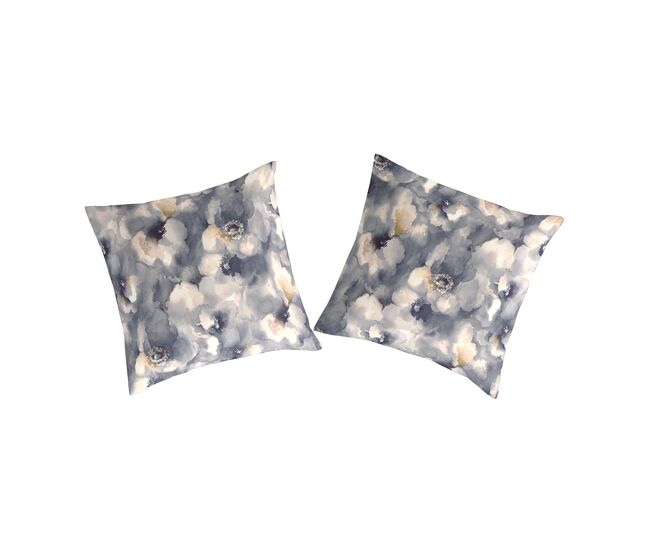 2 fundas de almohada 100% algodón percal onile 65x65 cm azul