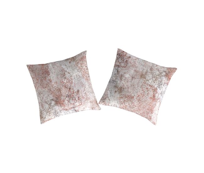 2 fundas de almohada 100% algodón percal oba 65x65 cm gris