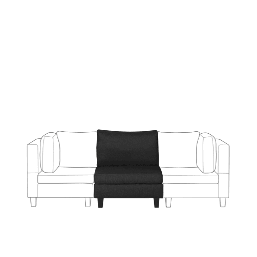 Poltrona modular FEVIK Tecido Preto Poltrona modular FEVIK Tecido Preto