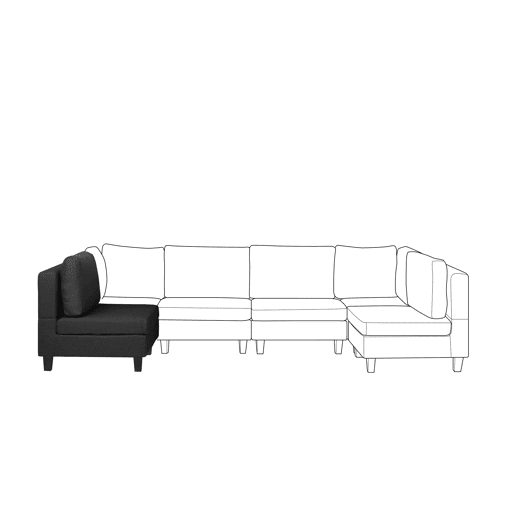 Poltrona modular FEVIK Tecido Preto Poltrona modular FEVIK Tecido Preto