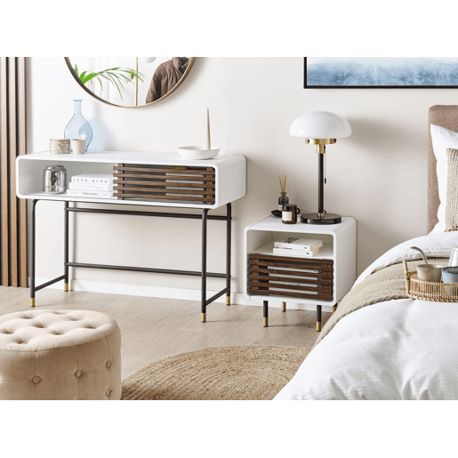 Mesa de cabeceira com gaveta RIFLE Branco
