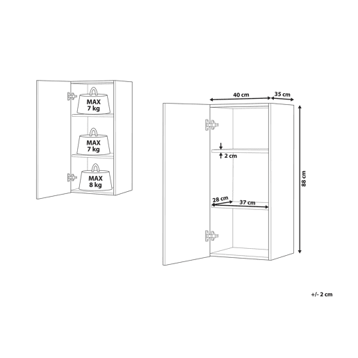 Móvel de casa de banho suspenso BILBAO 40 cm Branco