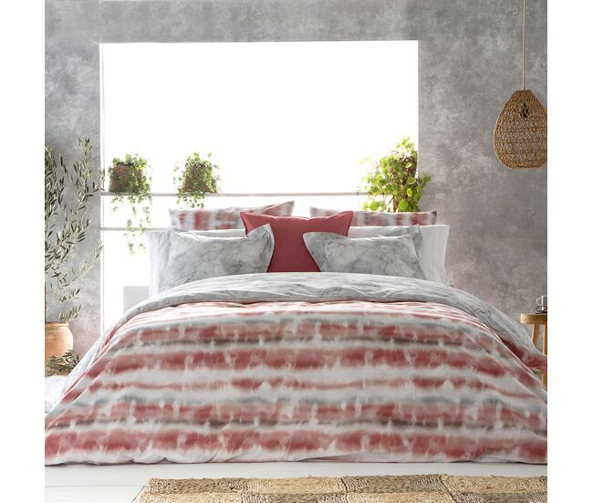 Funda nórdica reversible 100% algodón percal satet 140x200 cm gris