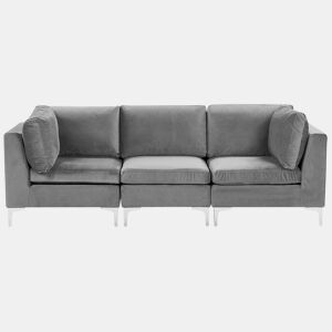 Sofá modular EVJA Veludo Cinzento 3 lugares