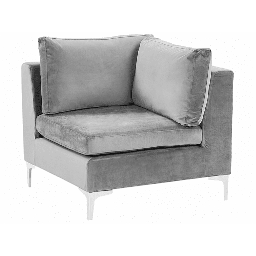 Sofá modular EVJA Veludo Cinzento 3 lugares