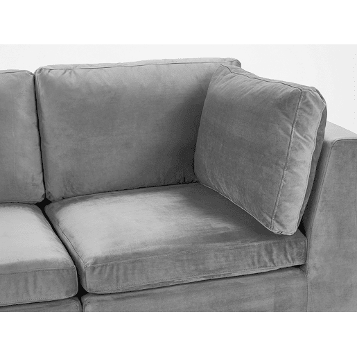 Sofá modular EVJA Veludo Cinzento 3 lugares