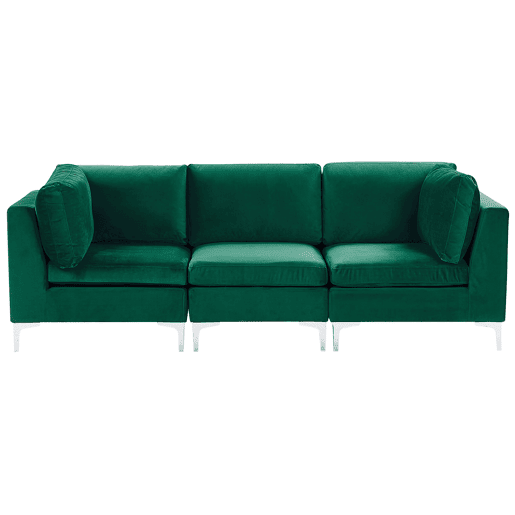 Sofá modular EVJA Veludo Verde 3 lugares