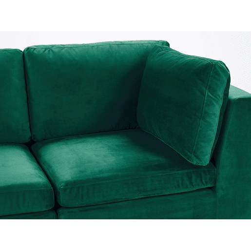Sofá modular EVJA Veludo Verde 3 lugares