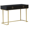Consola Secretária WESTPORT PretoDourado 115 cm 50 cm com arrumação
