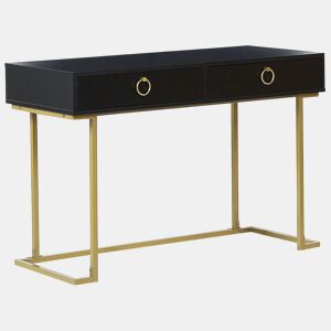 Consola Secretária WESTPORT PretoDourado 115 cm 50 cm com arrumação
