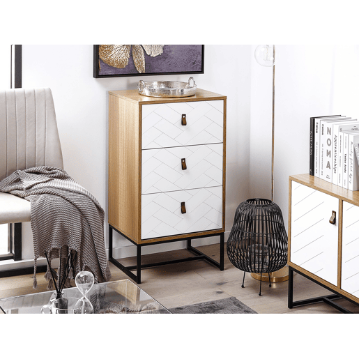 Cómoda 3 gavetas NUEVA Castanho claroBranco