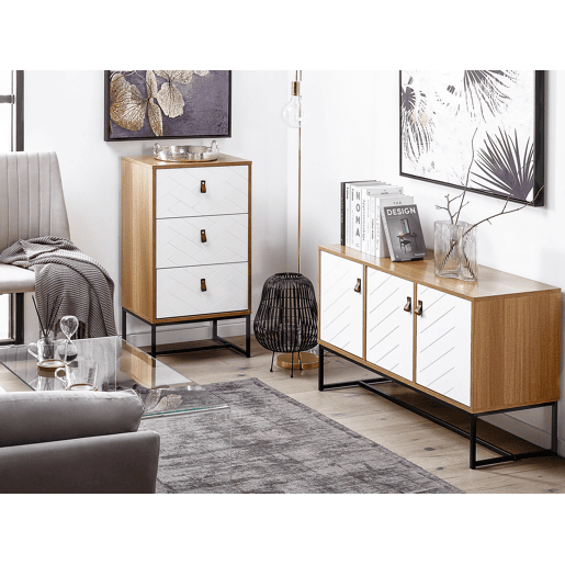 Cómoda 3 gavetas NUEVA Castanho claroBranco