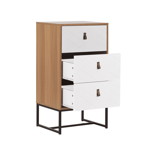 Cómoda 3 gavetas NUEVA Castanho claroBranco