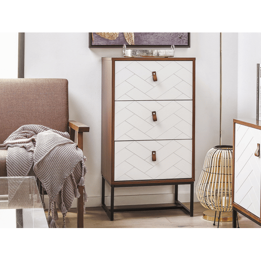 Cómoda 3 gavetas NUEVA Castanho escuroBranco