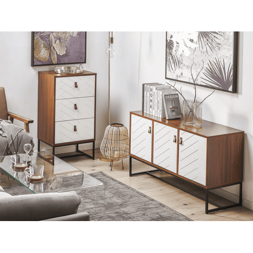 Cómoda 3 gavetas NUEVA Castanho escuroBranco