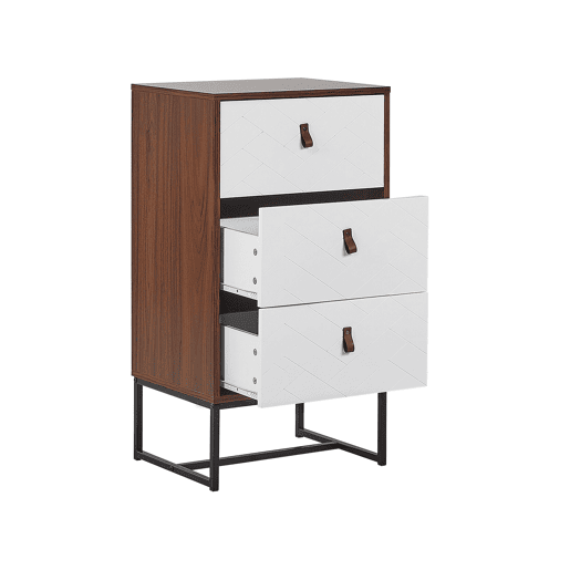 Cómoda 3 gavetas NUEVA Castanho escuroBranco