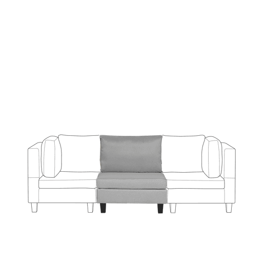 Poltrona modular FEVIK Tecido Cinzento claro Poltrona modular FEVIK Tecido Cinzento claro