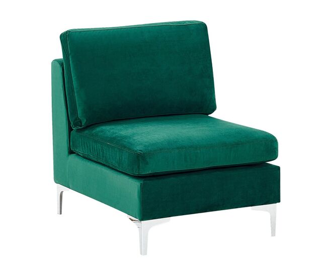 Sillón modular de terciopelo verde EVJA
