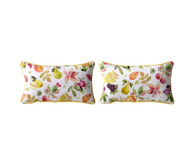 Set de 2 fundas de cojin decorativo 100% algodónsella 30x50 cm multicolor