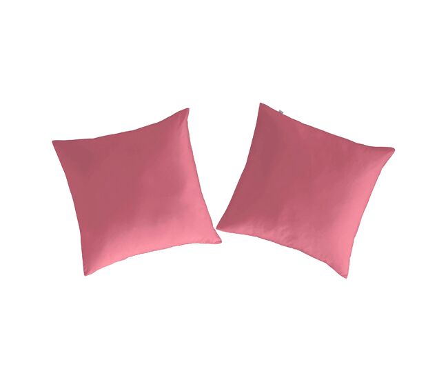 2 fundas de almohada de algodón casual 80x80 cm fresa
